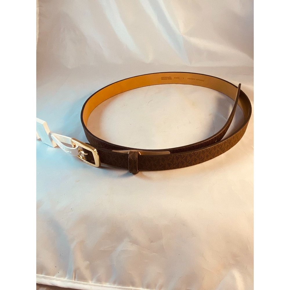 NWOT MICHAEL KORS Women’s MK Signature Brown Belt Sz L